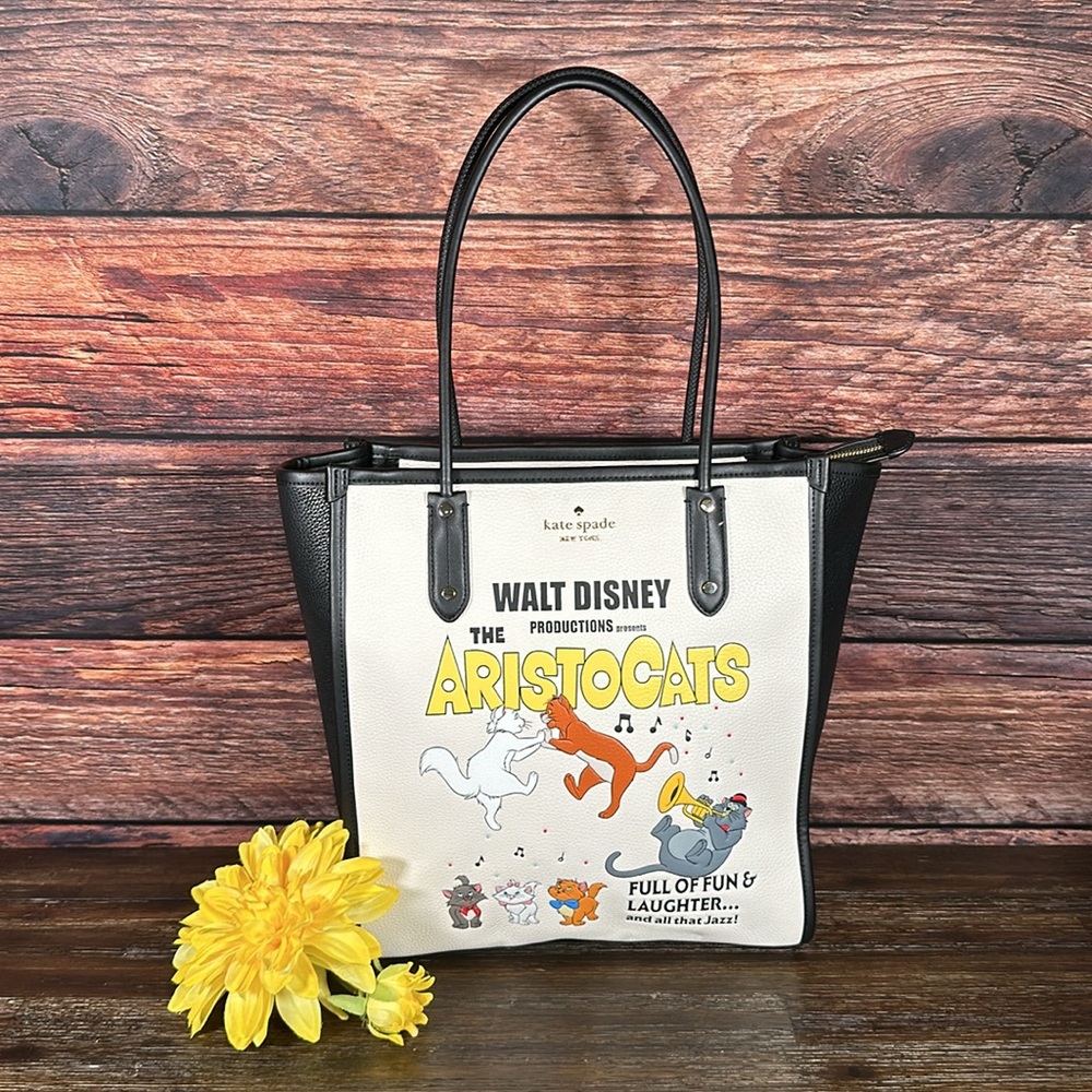 Kate Spade X Disney Aristocats LIMITED Ella North South Tote Bag! - Picture 3 of 12